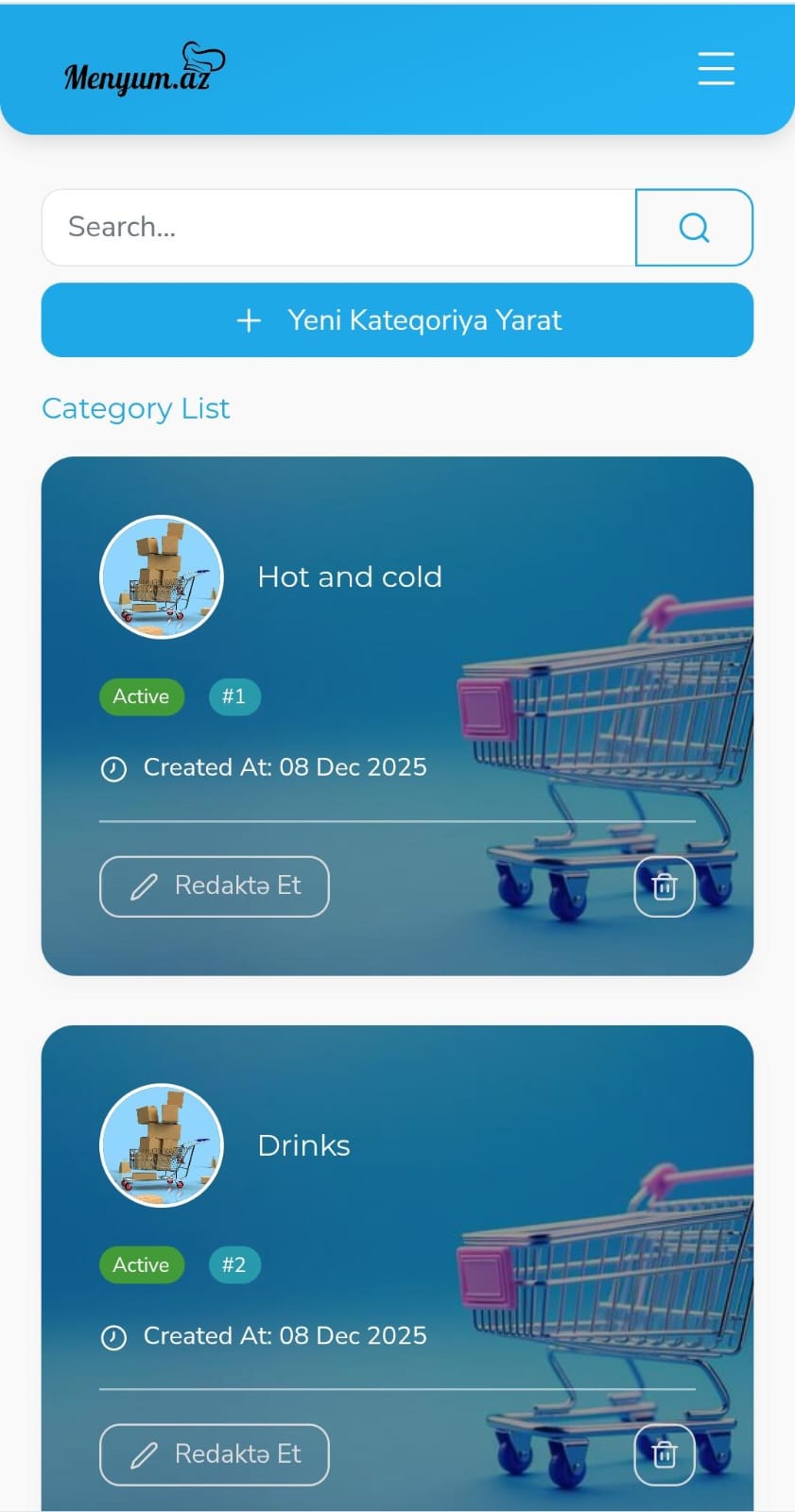 Elektron menyu - müştərilər üçün sürətli sifariş və rəqəmsal menyu xidməti